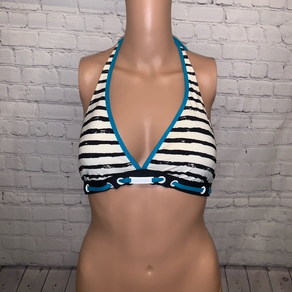 Nautica Other - Nautica White, Blue & Black Striped Bikini Top